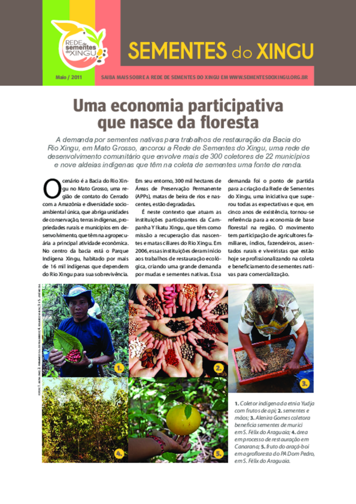 1º Boletim da Rede de Sementes do Xingu | Maio de 2011